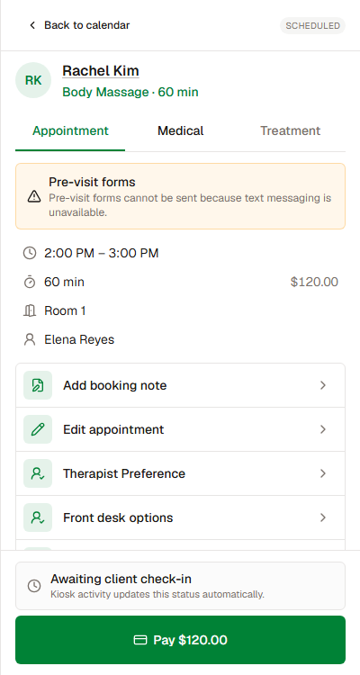 Check pre-visit forms