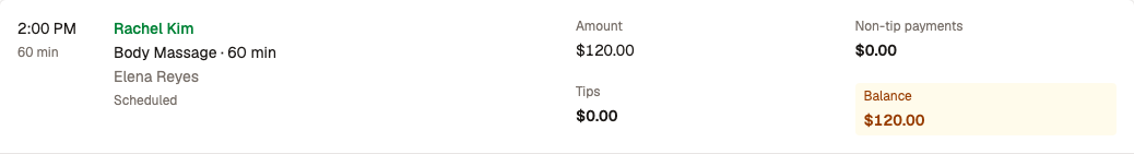 Review appointments and totals
